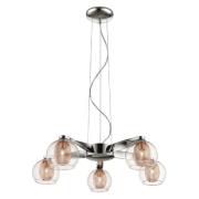 Cannonbury 5 Light Clear Glass Shade Pendant Light In Copper