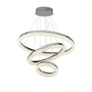 Circle 3 Light Crushed Effect Glass Pendant Light In Chrome