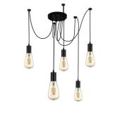 Squiggle 5 Light Pendant Light In Matt Black