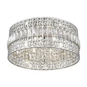 Rosalin 6 Light Glitzy Crystal Flush Light In Chrome