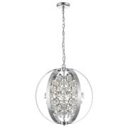 Reyna Crystal Ball And Bead Pendant Light In Chrome