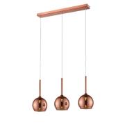 Plumstead 3 Light Glass Shade Bar Pendant Light In Copper