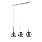 Plumstead 3 Light Glass Shade Bar Pendant Light In Chrome