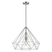 Merton Metal Pendant Light Large In Satin Nickel