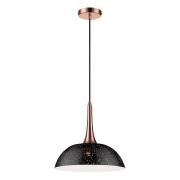 Holborn Matt Black Shade Pendant Light Large In Copper