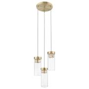 Socorro 3 Light Crystal Clear Pendant Light In Antique Bronze