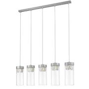 Socorro 5 Light Crystal Clear Pendant Light In Satin Nickel