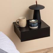 Antigo Wall Hung Wooden Bedside Cabinet With 1 Drawer In Black