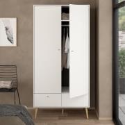 Casey Wooden Wardrobe With 2 Doors 2 Drawers In White