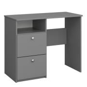 Marina Wooden Laptop Desk With 2 Drawers In Grey