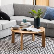 Margate Wooden Coffee Table Round In Matt Oak