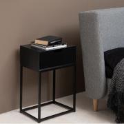 Martin Wooden Bedside Cabinet With 1 Drawer In Black