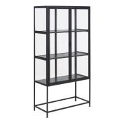 Sparks Wooden Display Cabinet With 2 Doors In Ash Black