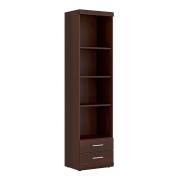 Impro Wooden Bookcase With 2 Drawers In Dark Mahogany