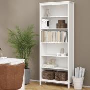 Macron Wooden Bookcase With 5 Shelves In White