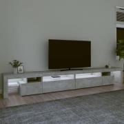 Bowie Wooden TV Stand In Concrete Grey With LED Lights