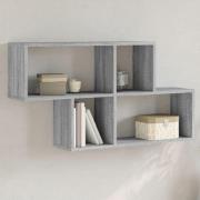 Kinston Wooden Wall Shelf With 4 Shelves In Grey Sonoma