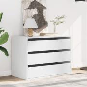 Fontana Wooden Chest Of 3 Drawers In White