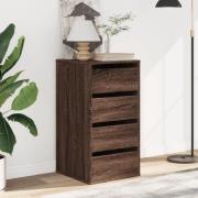 Flint Wooden Chest Of 4 Drawers In Dark Brown Oak