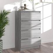 Calgary Wooden Chest Of 4 Drawers In Grey Sonoma