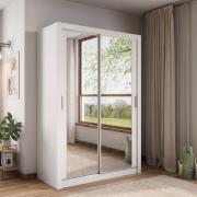 Ames Mirrored Wardrobe With 2 Sliding Doors In White