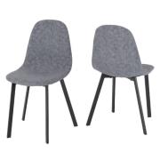 Batavia Dark Grey Fabric Dining Chairs In Pair