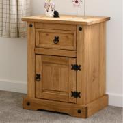 Central Wooden Bedside Cabinet With 1 Drawer 1 Door In Oak