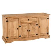 Central Wooden Sideboard With 4 Doors 1 Drawer In Oak