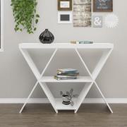 Nuneaton Wooden Console Table With 2 Shelves In White