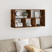 Kinston Wooden Wall Shelf With 5 Shelves In Smoked Oak