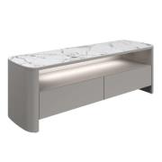 Madrid Wooden TV Stand With 2 Doors In White Gloss Ceramic Top