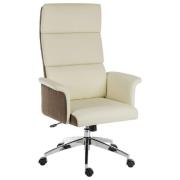 Eustis High Back Leather Home And Office Chair In Cream