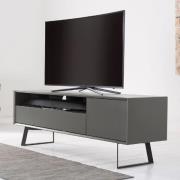 Cardiff Medium Wooden TV Stand In Matt Charcoal Grey