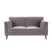 Maili Velvet 2 Seater Sofa In Stone Grey