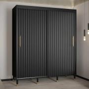 Adel I Wooden Wardrobe With 2 Sliding Doors 180cm In Black