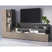 Seguin Wooden TV Stand With 2 Doors 2 Drawers In Congo Anthracite