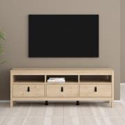 Bellevue Wooden TV Stand With 3 Drawers In Oak