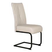 Decatur Leather Dining Chair With Black Legs In Natural