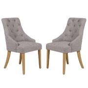 Reston Natural Dining Chairs With Oak Legs In Pair