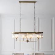 Allston Faceted Glass Linear Pendant Ceiling Light In Brass