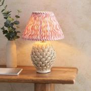 Riyadh  Pink 30cm Shade Large Ceramic Table Lamp In Ivory