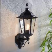 Belleville Small Clear Glass Shade Outdoor Wall Light In Black