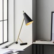 Merced Metal Cylinder Table Lamp In Antique Brass And Matt Black