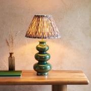 Zapopan Pearl Grey 30cm Ceramic Table Lamp In Gloss Green