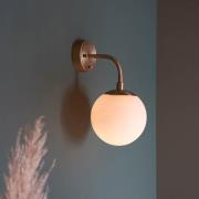 Mayetta Opal Glass Shade Wall Light In Matt Antique Brass