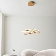 Muncie 5 Light Spiral Pendant Ceiling Light In Satin Gold White