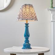 Lincoln Pearl Grey 25cm Shade Resin Table Lamp In Marlin Blue