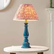 Riyadh  Pink 30cm Shade Resin Table Lamp In Marlin Blue