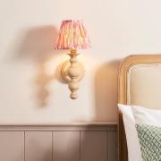 Laredo  Pink 16cm Shade Wood Wall Light In Natural Ash