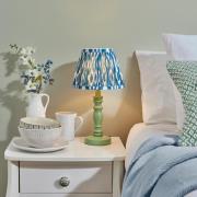 Laredo Marlin Blue 20cm Shade Wood Table Lamp In Cotswold Green